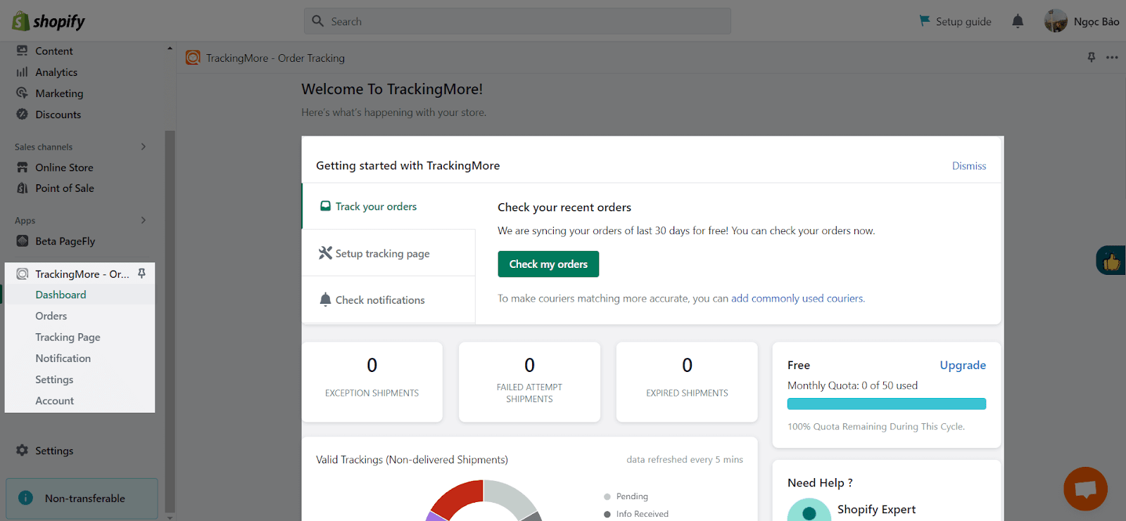 TrackingMore ‑ Order Tracking - Best Shopify order tracking App