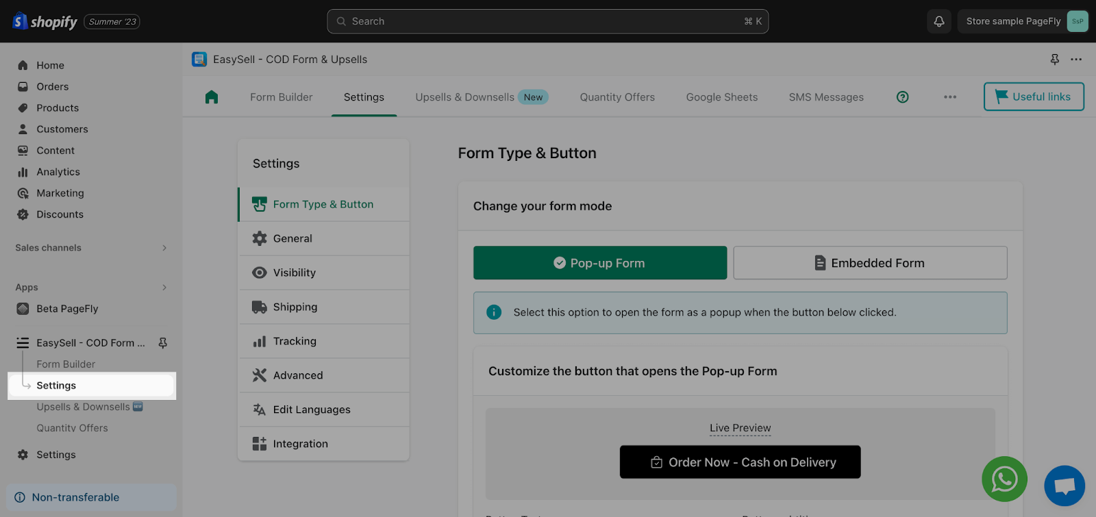 How To Use Easysell Cod Form And Upsells With Pagefly